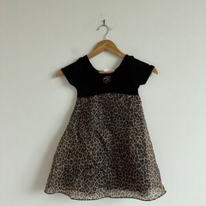 Vintage 90s Bonnie Jean Leopard Print Dress